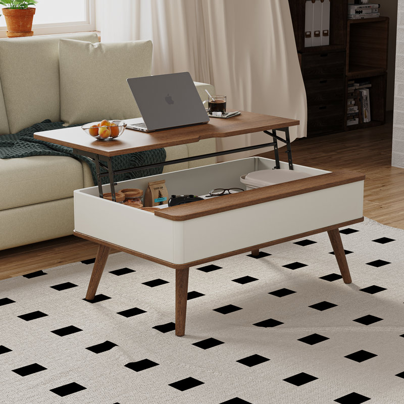 George Oliver Lasharn Mid-Century Modern Lift-Top Coffee Table with ...